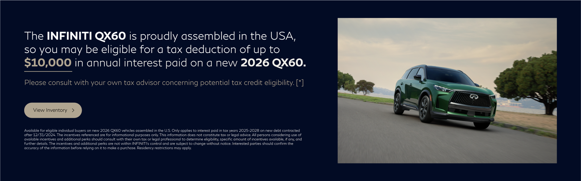 SD 2026 QX60 Tax Credit